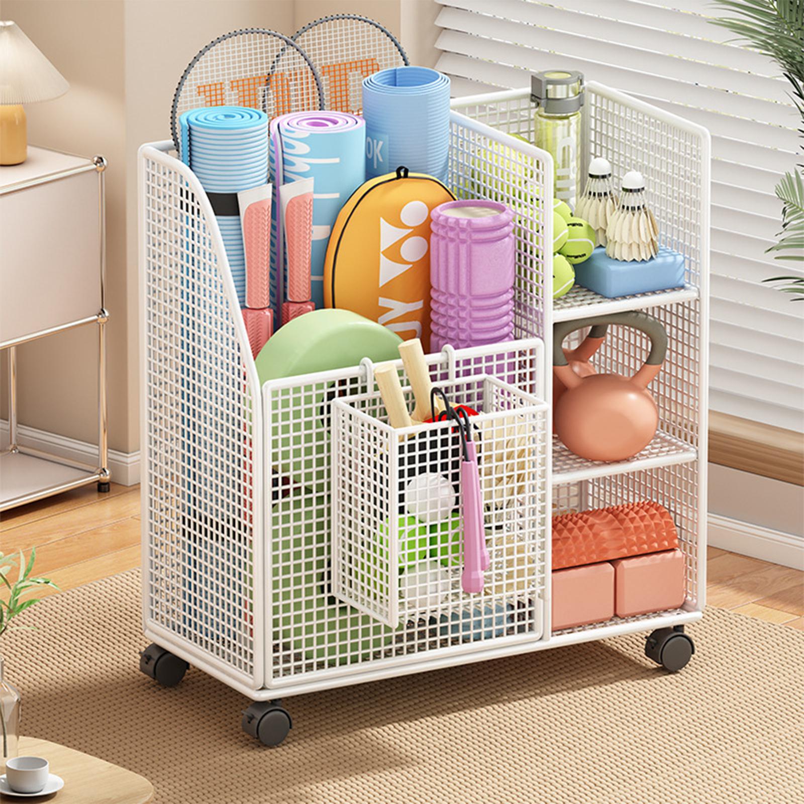 Sports Equipment Storage Rack - ヨガパッド収納ラック 鉄製可動スタンド ホームジム機器ホルダー ダンベル用 ヨガマット フォームローラーオーガナイザー