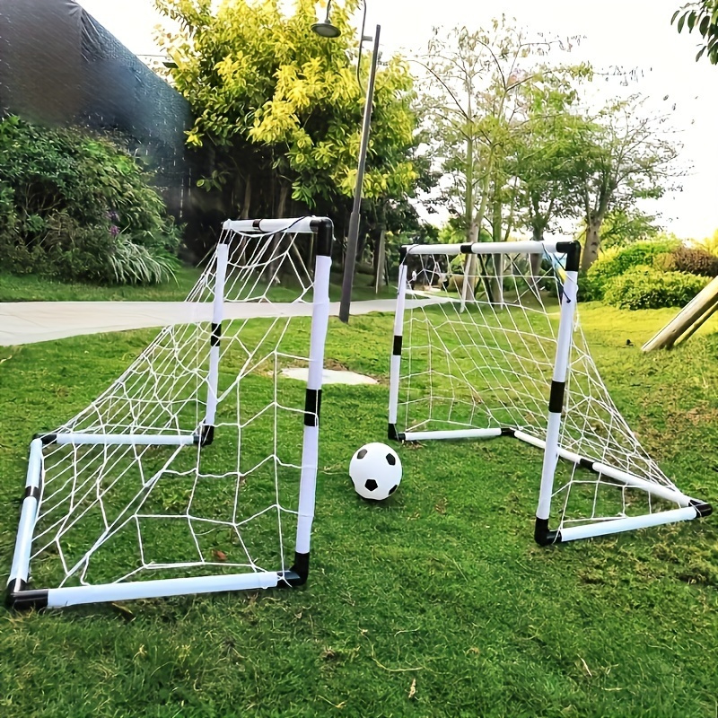Sports Equipment Kit - 1セット折りたたみ式サッカーゴールセットPP素材ポータブル屋内/屋外サッカーネット、取り外し可能なトレーニング器具とサッカーボール付き