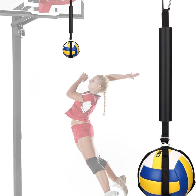 Sports Equipment Volleyball - 黒バレーボールジャンプトレーナー調節可能な吊り下げ高さ補助装置スピンベルト投げとスパイクボールトレーニングベルト