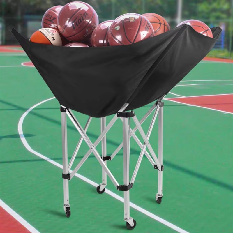 Sports Equipment Basketball - カスタムカラーアルミ製バスケットボール・バレーボール・フットボールスポーツ用品用ポータブル折りたたみ式トレーニングボールカート（車輪付き）