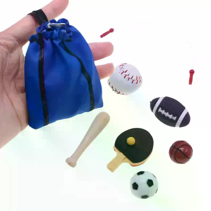Sports Equipment Basketball - 1/12 ドールハウスシミュレーションミニスポーツ用品キット人形バスケットボールサッカーラグビー縄跳び用品スポーツシーン装飾おもちゃ