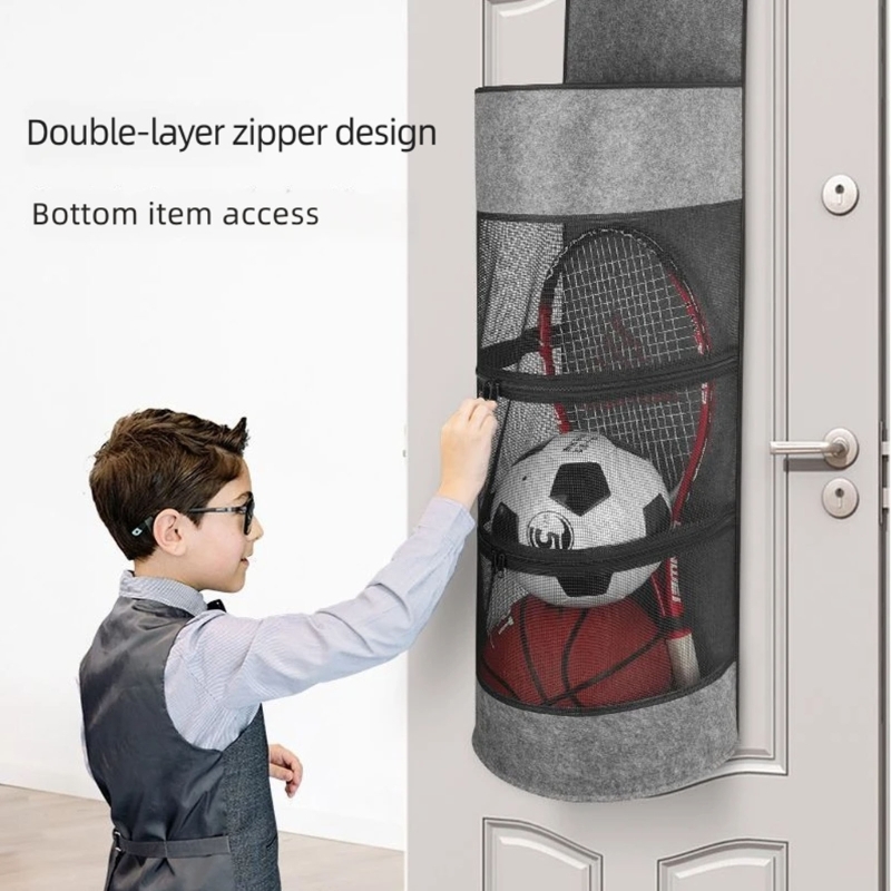 Sports Equipment Volleyball - ボール収納ラックスポーツ用品用フェルトバスケットを保持バスケットボール、サッカー、バレーボール KXRE