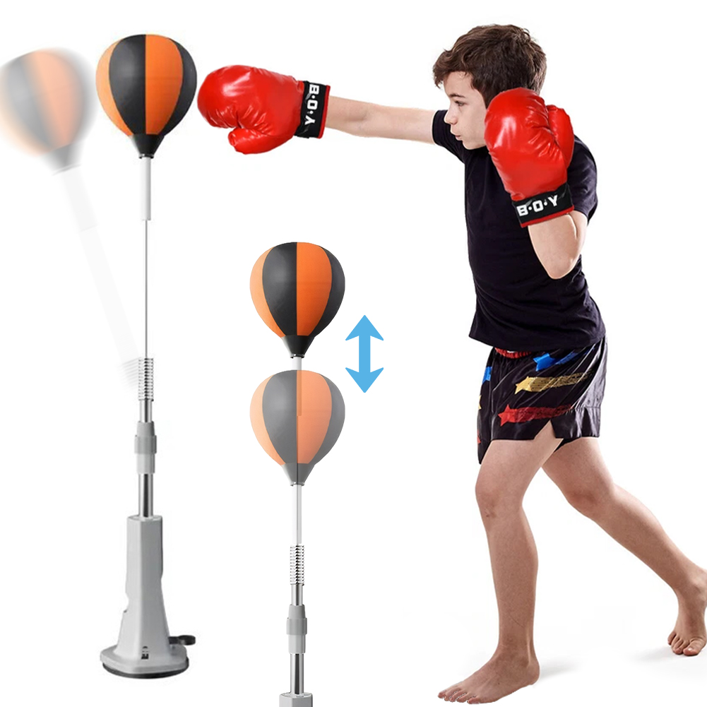 Sports Equipment Kit - ボクシングバッグスタンド付きパンチングリフレックスボールセット、高さ調節可能なボクシングトレーニング＆フィットネス用器具
