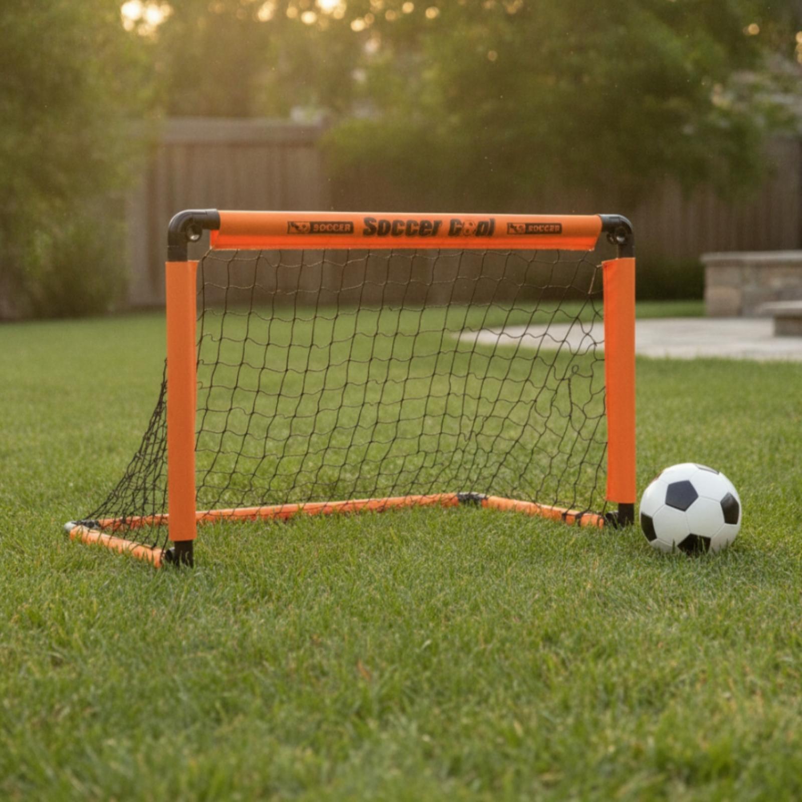 Sports Equipment Kit - 子供用ポータブルサッカーゴール 折りたたみ式スポーツトレーニングキット ミニゴールポスト サッカー用品 裏庭や室内練習用