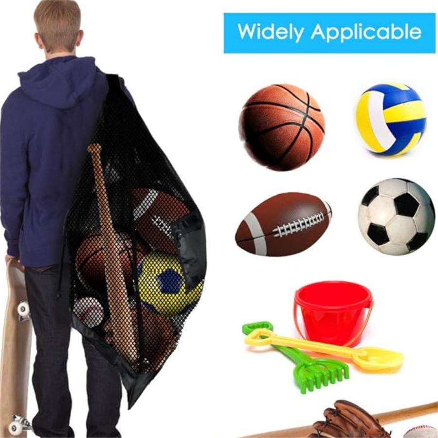 ショルダーストラップ付きの大きなメッシュスポーツバッグ、バス - Sports Equipment Volleyball のレビューと価格