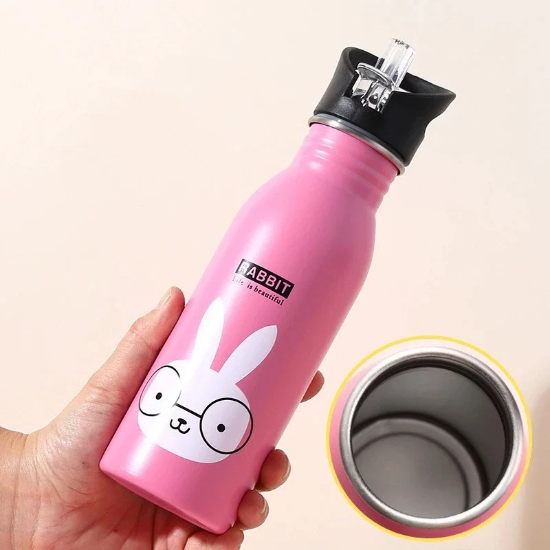 500ML ステンレス鋼製ウォーターボトル ストロー付き か - Sports Equipment 8 Year Old のレビューと価格