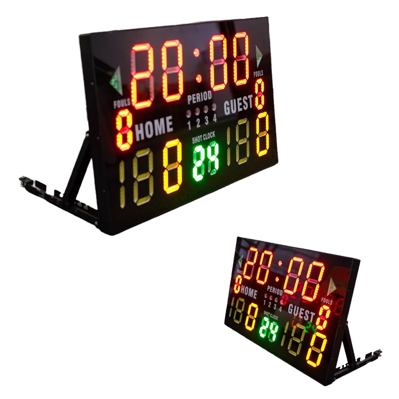 多機能電子式赤色バスケットボールスコアボード、ワイヤレス充電 - Sports Equipment Basketball のレビューと価格