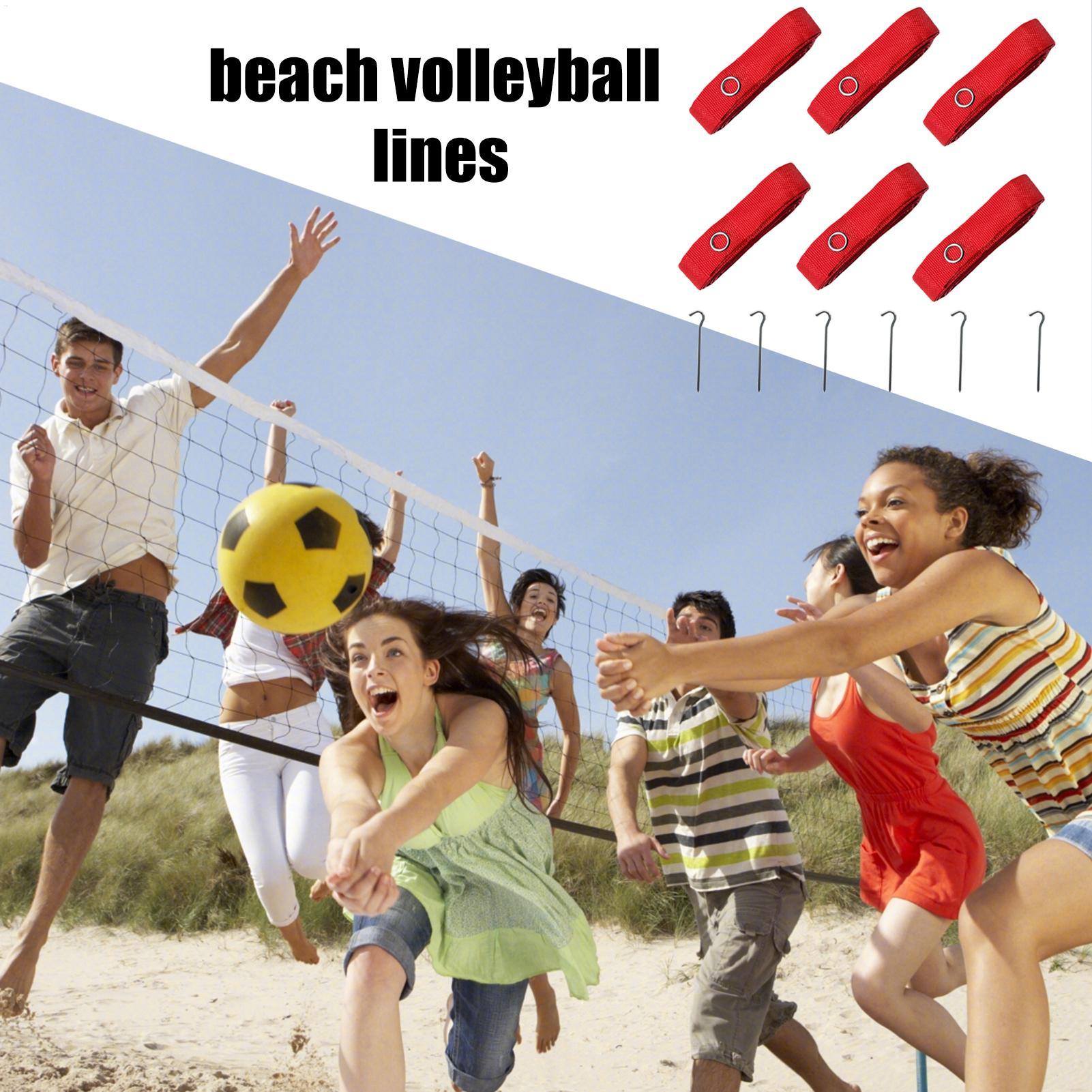 6x ビーチバレーボールライン機器 ポータブル 8M 長さの - Sports Equipment Volleyball のレビューと価格