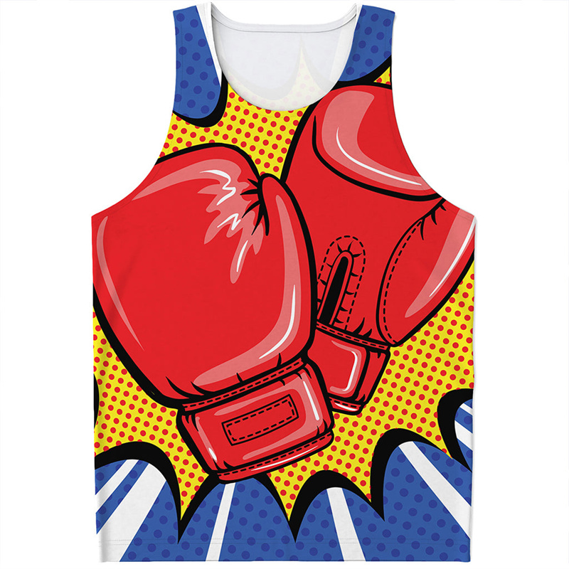 メンズボクシンググローブ3Dプリントノースリーブタンクトップ - Boxing Glove Set のレビューと価格