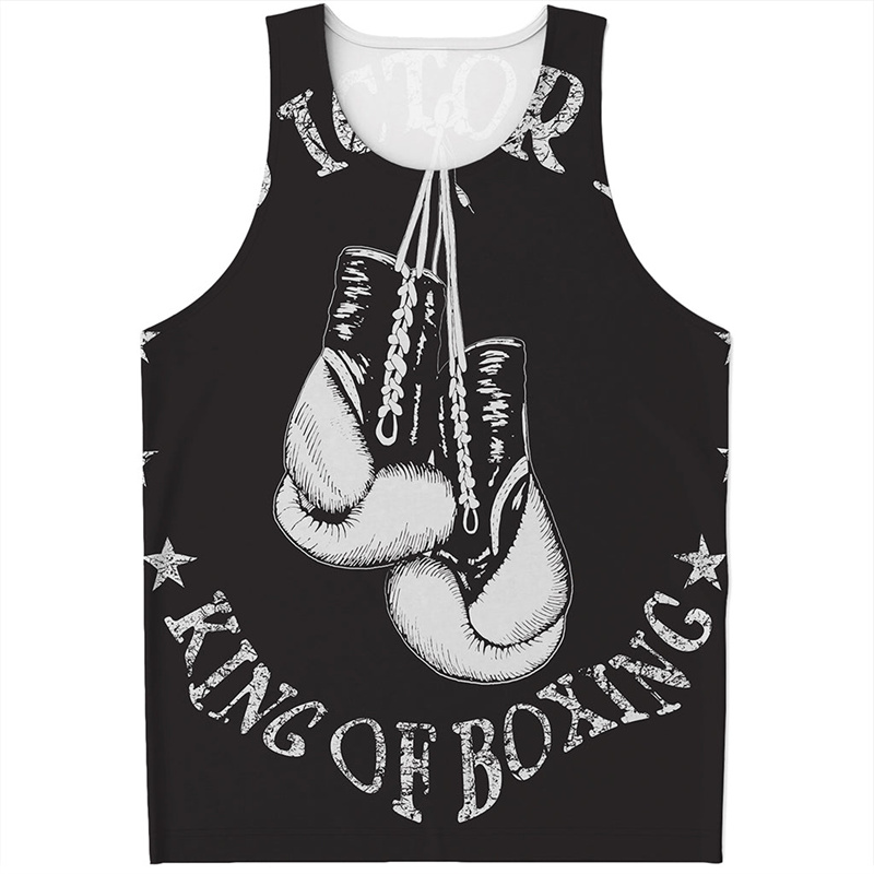 メンズボクシンググローブ3Dプリントノースリーブタンクトップ - Boxing Glove Set のレビューと価格