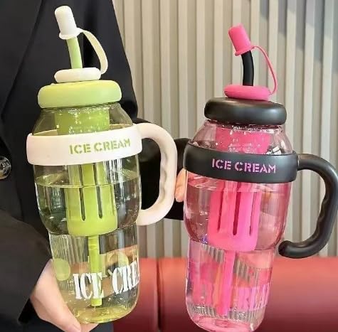 1100/1300ml 可愛い水筒 ハンドルとストロー付き  - Sports Equipment 8 Year Old のレビューと価格