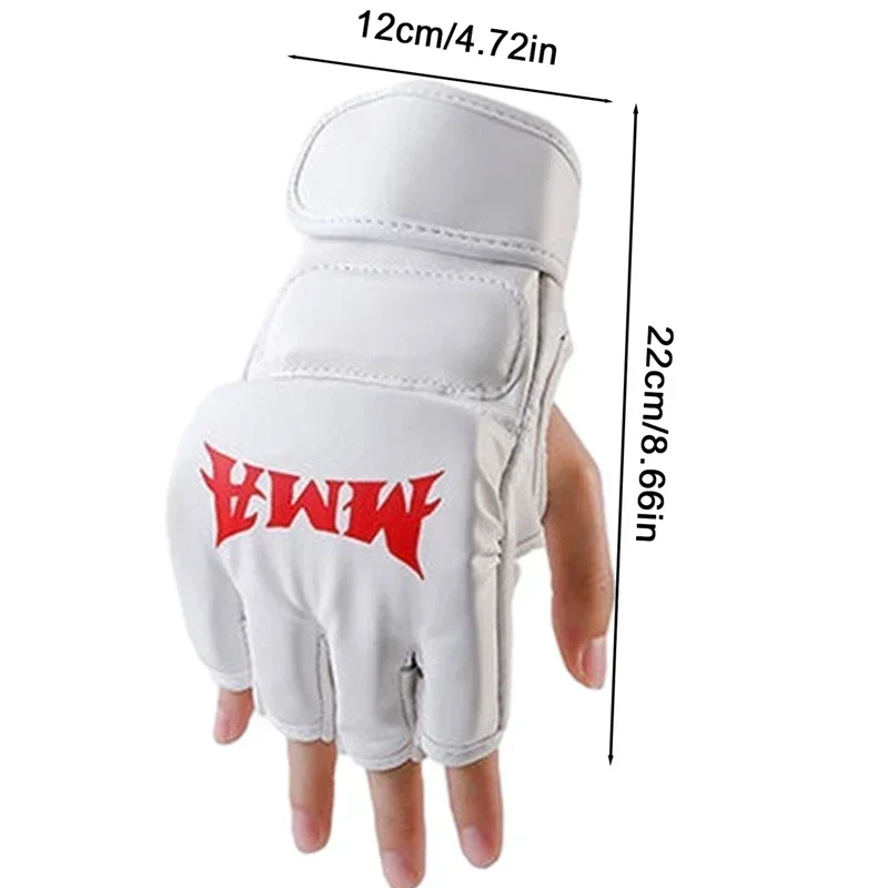 MMAハーフフィンガーボクシンググローブ PUレザー 厚手  - Boxing Glove Set のレビューと価格